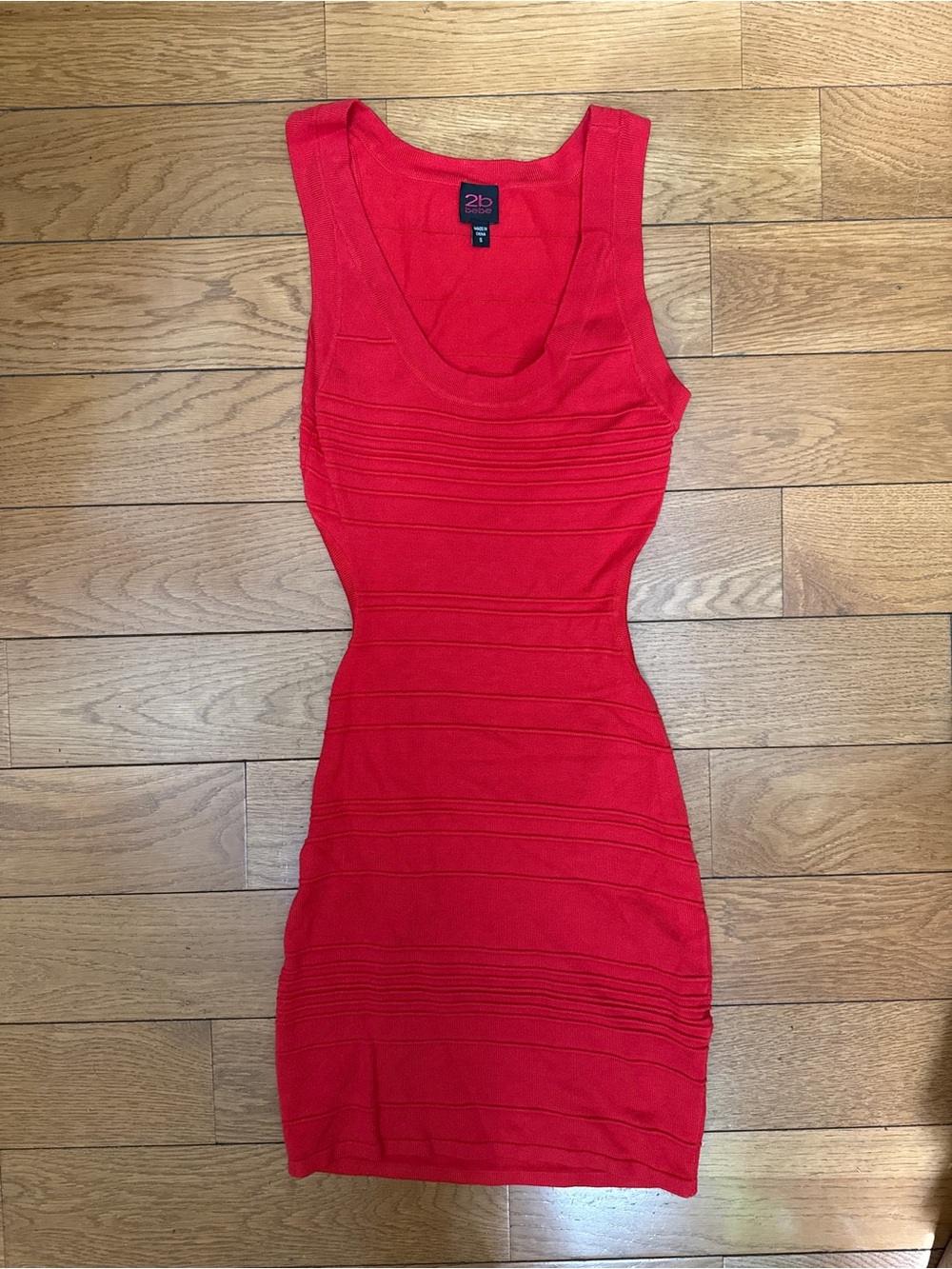 bebe Ribbed Bodycon Tank Mini Dress